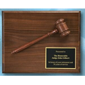 Walnut Wood Plaque w/ Gavel (8" X 10")